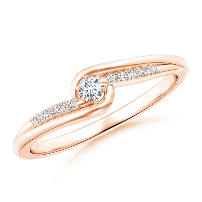 2.5mm GVS2 Six Prong-Set Solitaire Diamond Bypass Promise Ring in Rose Gold 