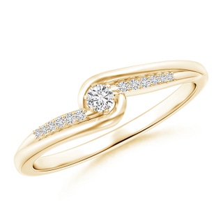 2.5mm HSI2 Six Prong-Set Solitaire Diamond Bypass Promise Ring in 9K Yellow Gold