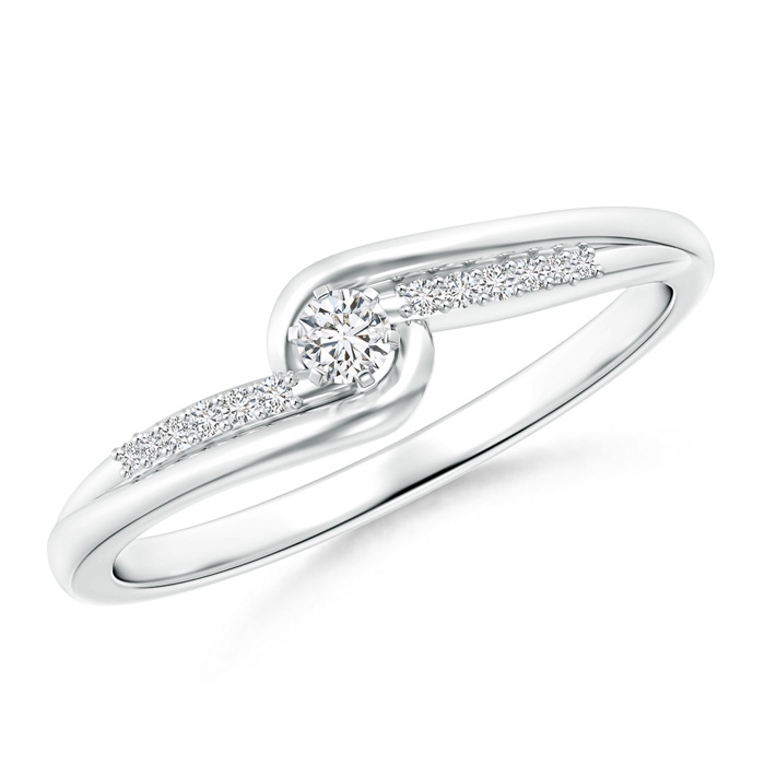 2.5mm HSI2 Six Prong-Set Solitaire Diamond Bypass Promise Ring in White Gold 