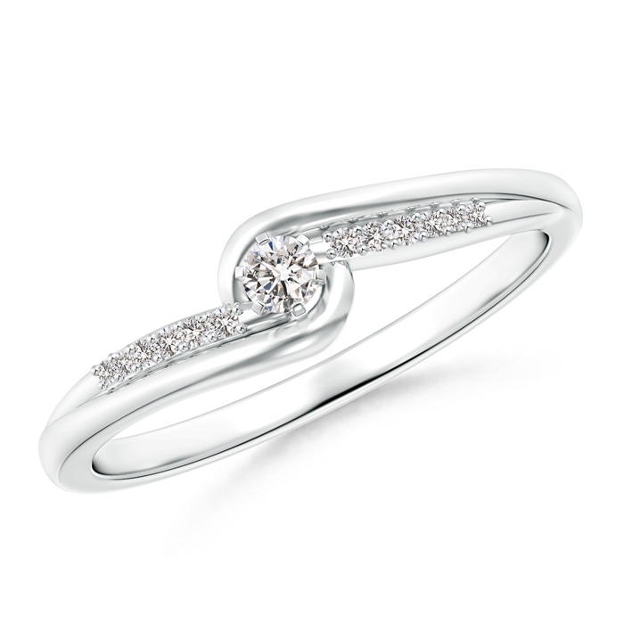 2.5mm IJI1I2 Six Prong-Set Solitaire Diamond Bypass Promise Ring in White Gold 