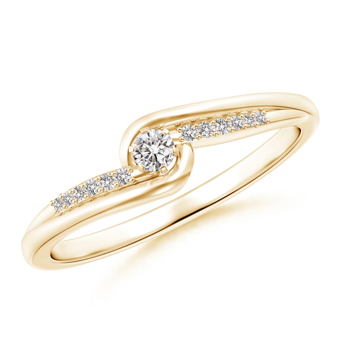 2.5mm IJI1I2 Six Prong-Set Solitaire Diamond Bypass Promise Ring in Yellow Gold 