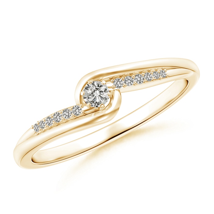 2.5mm KI3 Six Prong-Set Solitaire Diamond Bypass Promise Ring in 9K Yellow Gold 