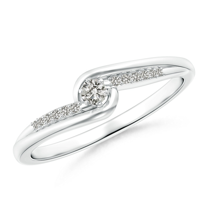 2.5mm KI3 Six Prong-Set Solitaire Diamond Bypass Promise Ring in White Gold 