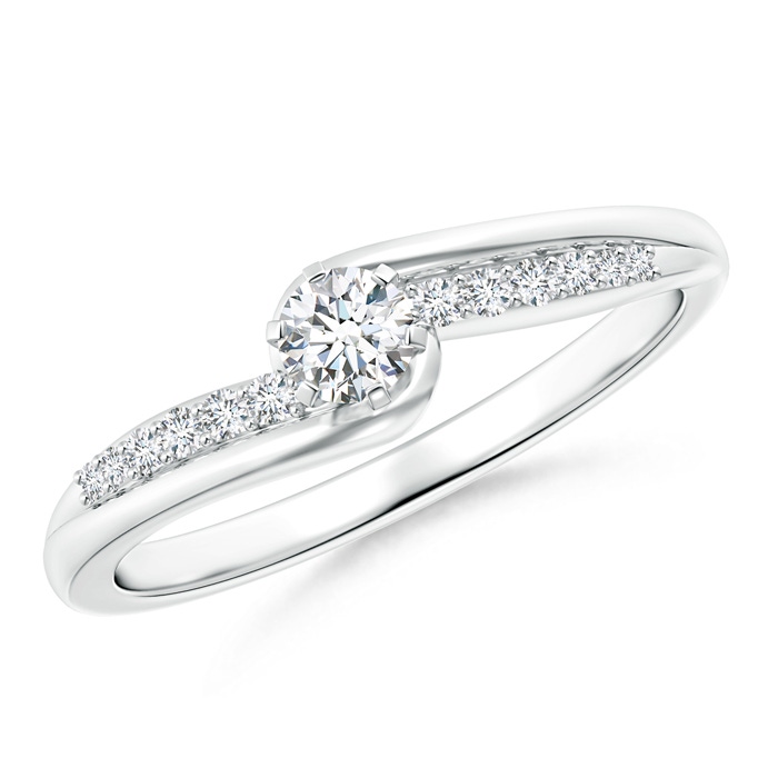 3.5mm GVS2 Six Prong-Set Solitaire Diamond Bypass Promise Ring in P950 Platinum 