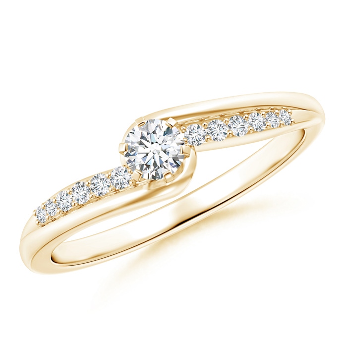 3.5mm GVS2 Six Prong-Set Solitaire Diamond Bypass Promise Ring in Yellow Gold