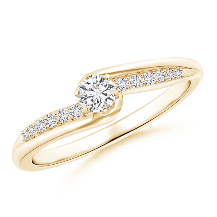 3.5mm HSI2 Six Prong-Set Solitaire Diamond Bypass Promise Ring in 10K Yellow Gold