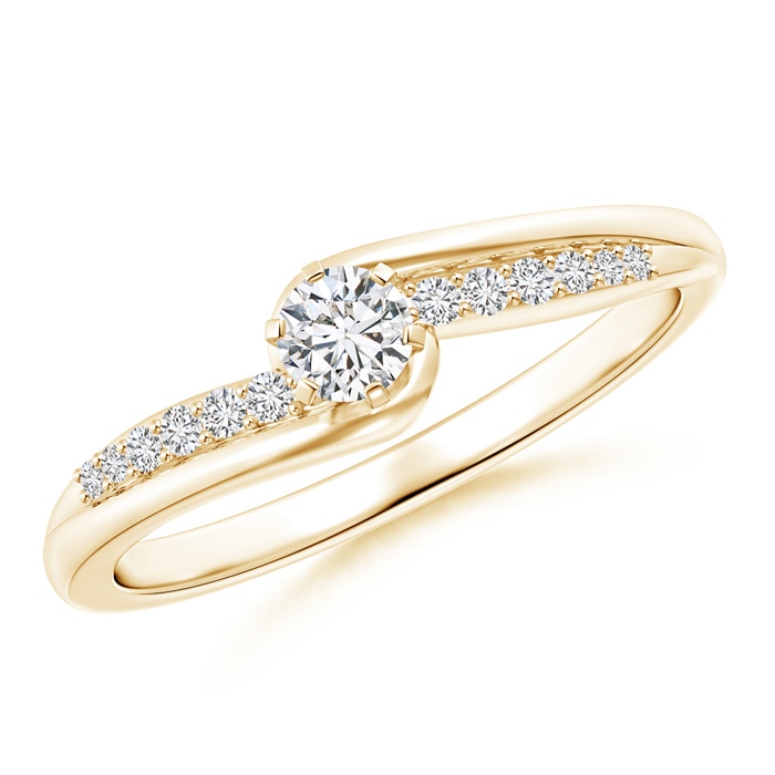 3.5mm HSI2 Six Prong-Set Solitaire Diamond Bypass Promise Ring in 10K Yellow Gold 
