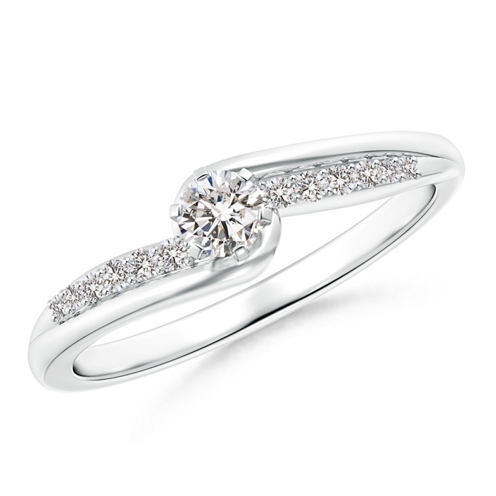 3.5mm IJI1I2 Six Prong-Set Solitaire Diamond Bypass Promise Ring in White Gold 