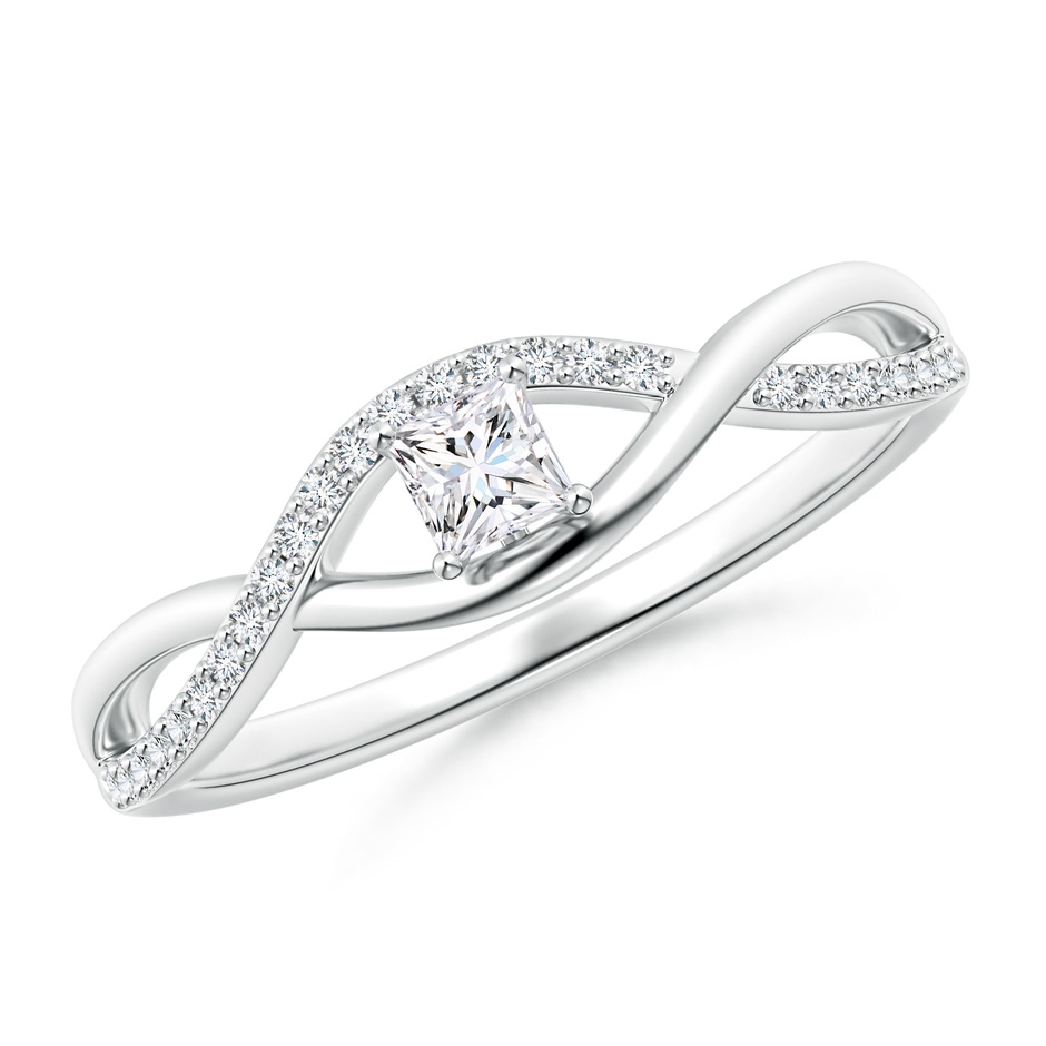 2.9mm GVS2 Solitaire Princess-Cut Diamond Infinity Swirl Promise Ring in P950 Platinum 