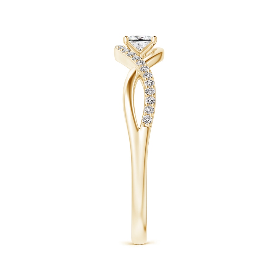 2.9mm IJI1I2 Solitaire Princess-Cut Diamond Infinity Swirl Promise Ring in Yellow Gold side-2