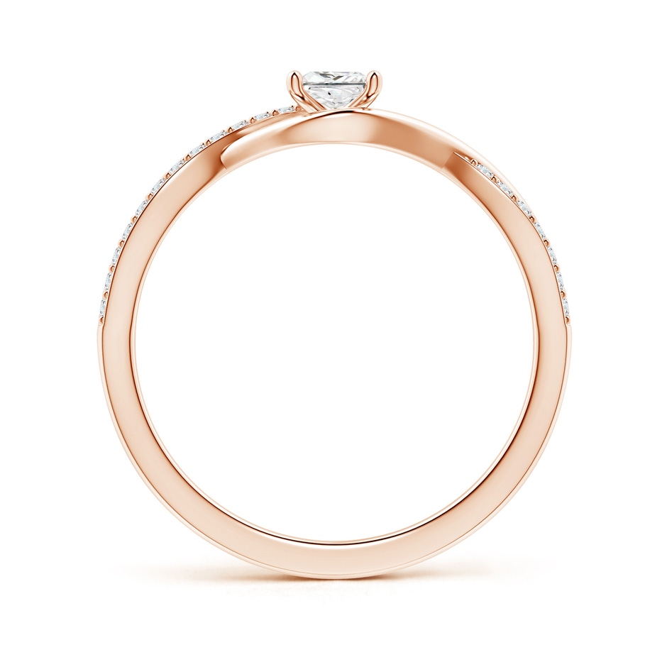 3.5mm GVS2 Solitaire Princess-Cut Diamond Infinity Swirl Promise Ring in Rose Gold side-1