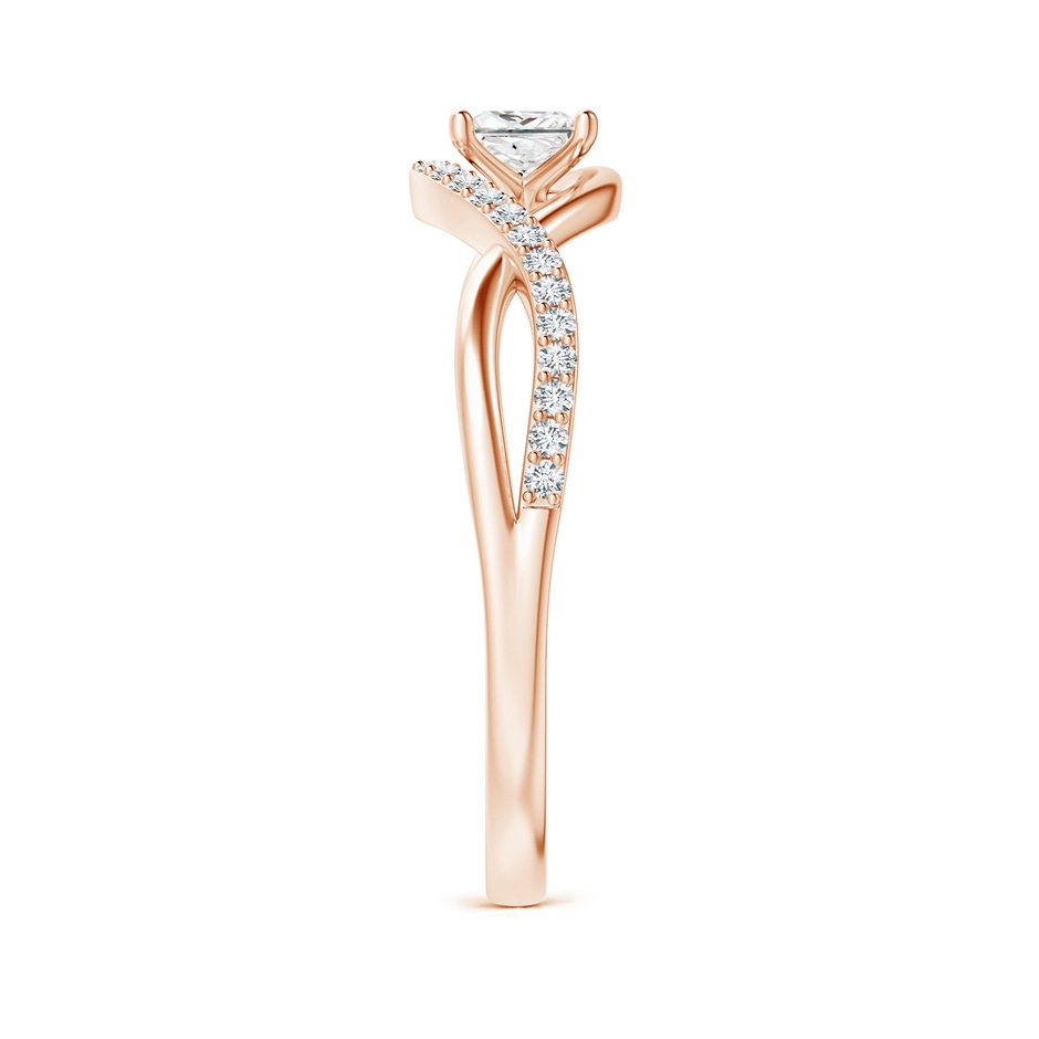 3.5mm GVS2 Solitaire Princess-Cut Diamond Infinity Swirl Promise Ring in Rose Gold side-2