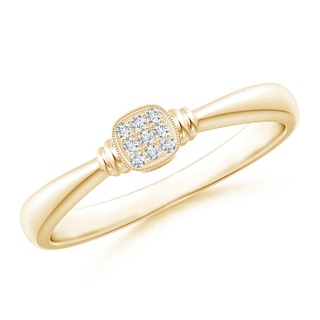 1mm GVS2 Double Streak Diamond Cushion Clustre Promise Ring in Yellow Gold