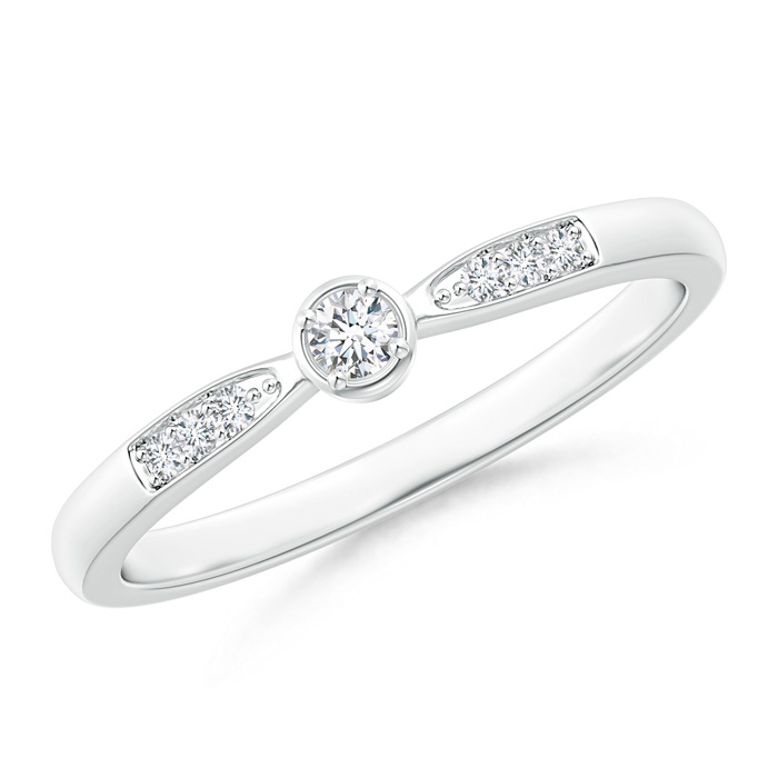 2.3mm GVS2 Tapered Round Diamond Solitaire Promise Ring in P950 Platinum