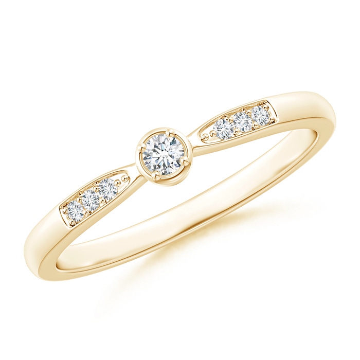 2.3mm GVS2 Tapered Round Diamond Solitaire Promise Ring in Yellow Gold