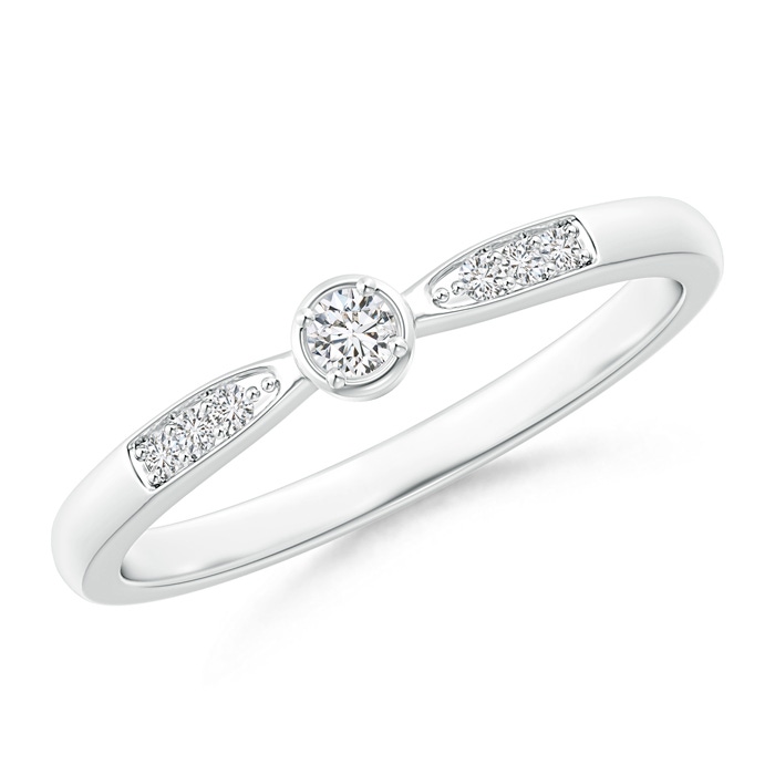 2.3mm HSI2 Tapered Round Diamond Solitaire Promise Ring in P950 Platinum 