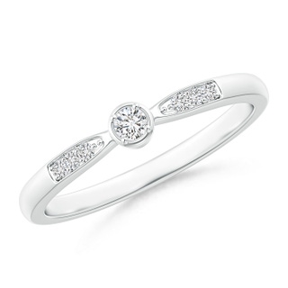 2.3mm HSI2 Tapered Round Diamond Solitaire Promise Ring in White Gold