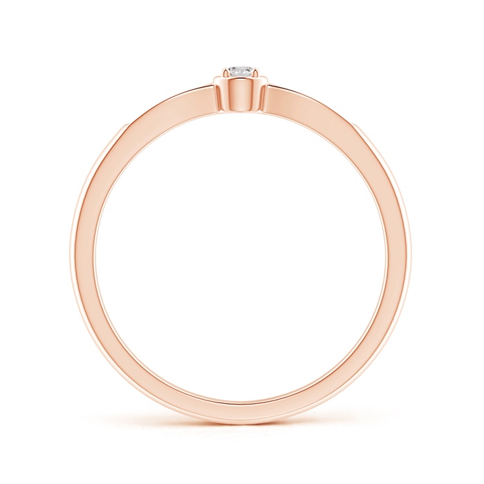 2.3mm IJI1I2 Tapered Round Diamond Solitaire Promise Ring in Rose Gold side-1