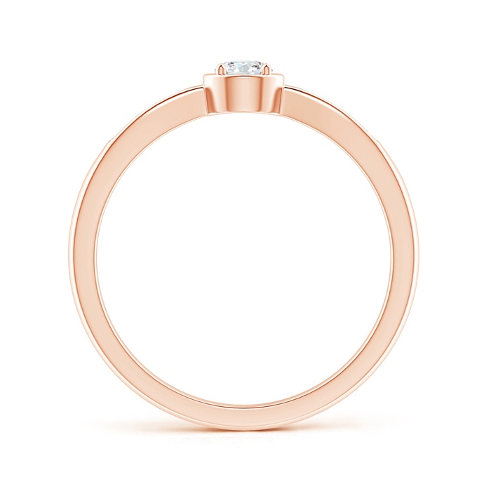 3.4mm GVS2 Tapered Round Diamond Solitaire Promise Ring in Rose Gold side-1