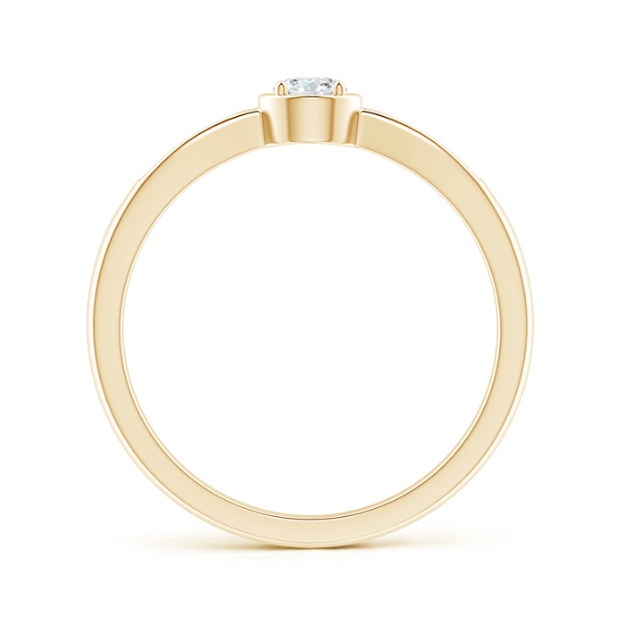3.4mm GVS2 Tapered Round Diamond Solitaire Promise Ring in Yellow Gold side-1