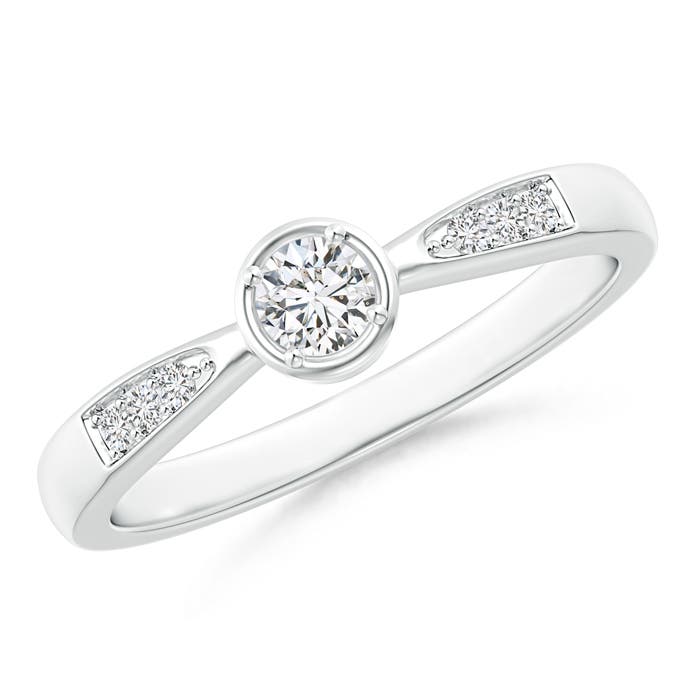 3.4mm HSI2 Tapered Round Diamond Solitaire Promise Ring in P950 Platinum