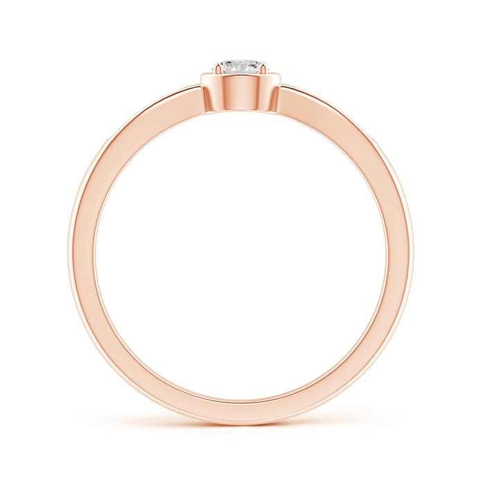 3.4mm IJI1I2 Tapered Round Diamond Solitaire Promise Ring in Rose Gold side-1