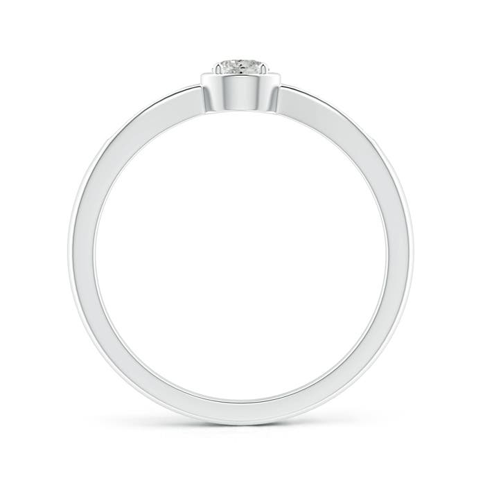 3.4mm KI3 Tapered Round Diamond Solitaire Promise Ring in White Gold - side 1