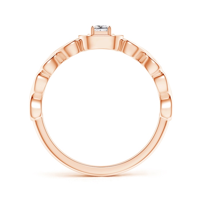2.5mm HSI2 Princess-Cut Diamond Cushion Halo Promise Ring with Infinity Heart-Motifs in Rose Gold side-1