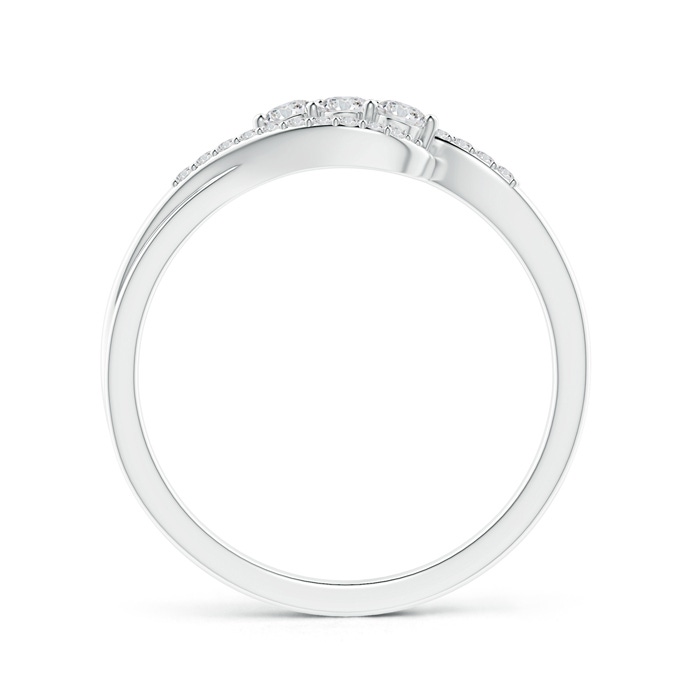 2.3mm HSI2 Round Diamond Three Stone Swirl Bypass Ring in White Gold Product Image