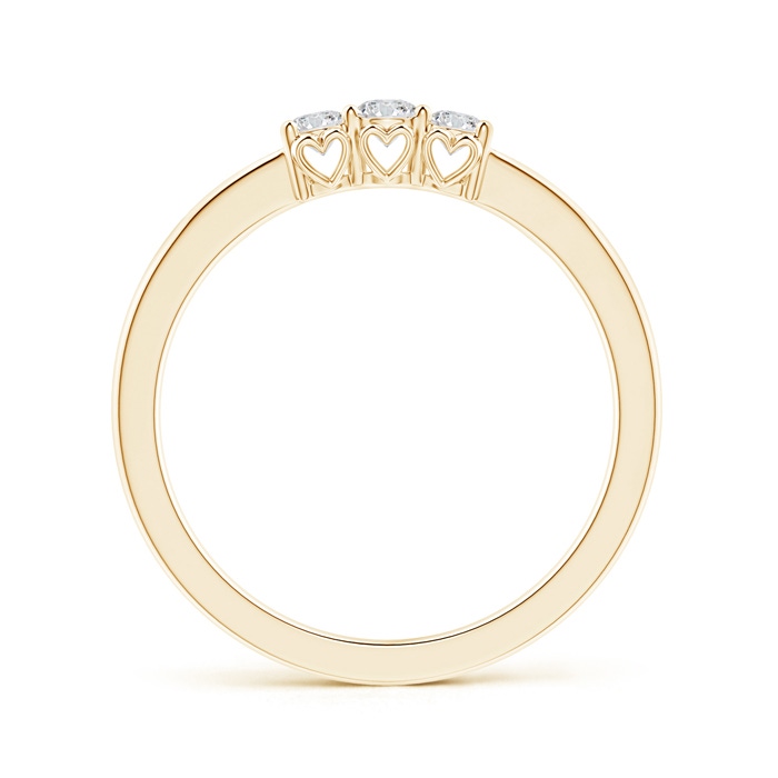 2.7mm HSI2 Three Stone Round Diamond Engagement Ring with Heart-Motifs in Yellow Gold product image