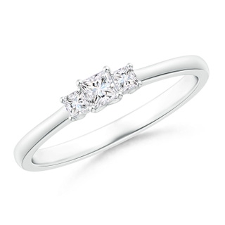 2.7mm GVS2 Classic Princess-Cut Diamond Three Stone Ring in White Gold