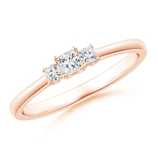 2.7mm HSI2 Classic Princess-Cut Diamond Three Stone Ring in Rose Gold