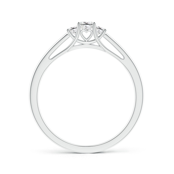2.7mm IJI1I2 Princess-Cut Diamond Trellis Three Stone Ring in White Gold product image