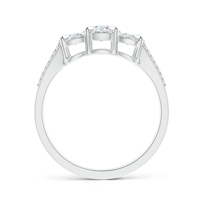 3.5mm GVS2 Claw-Set Diamond Halo Three Stone Engagement Ring in P950 Platinum side-1