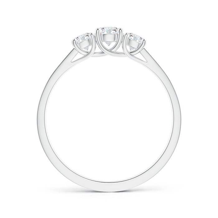 3.7mm GVS2 Round Diamond Trellis Three Stone Engagement Ring in White Gold Side-1