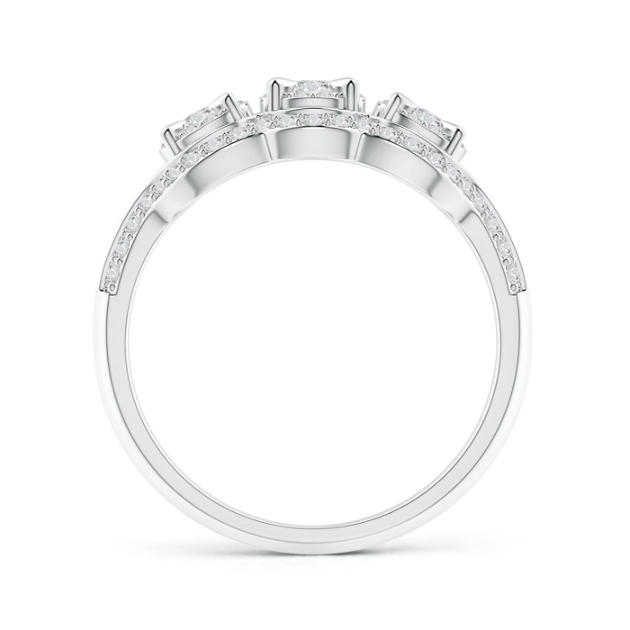 2.7mm HSI2 Claw-Set Triple Diamond Floating Halo Engagement Ring in White Gold product image