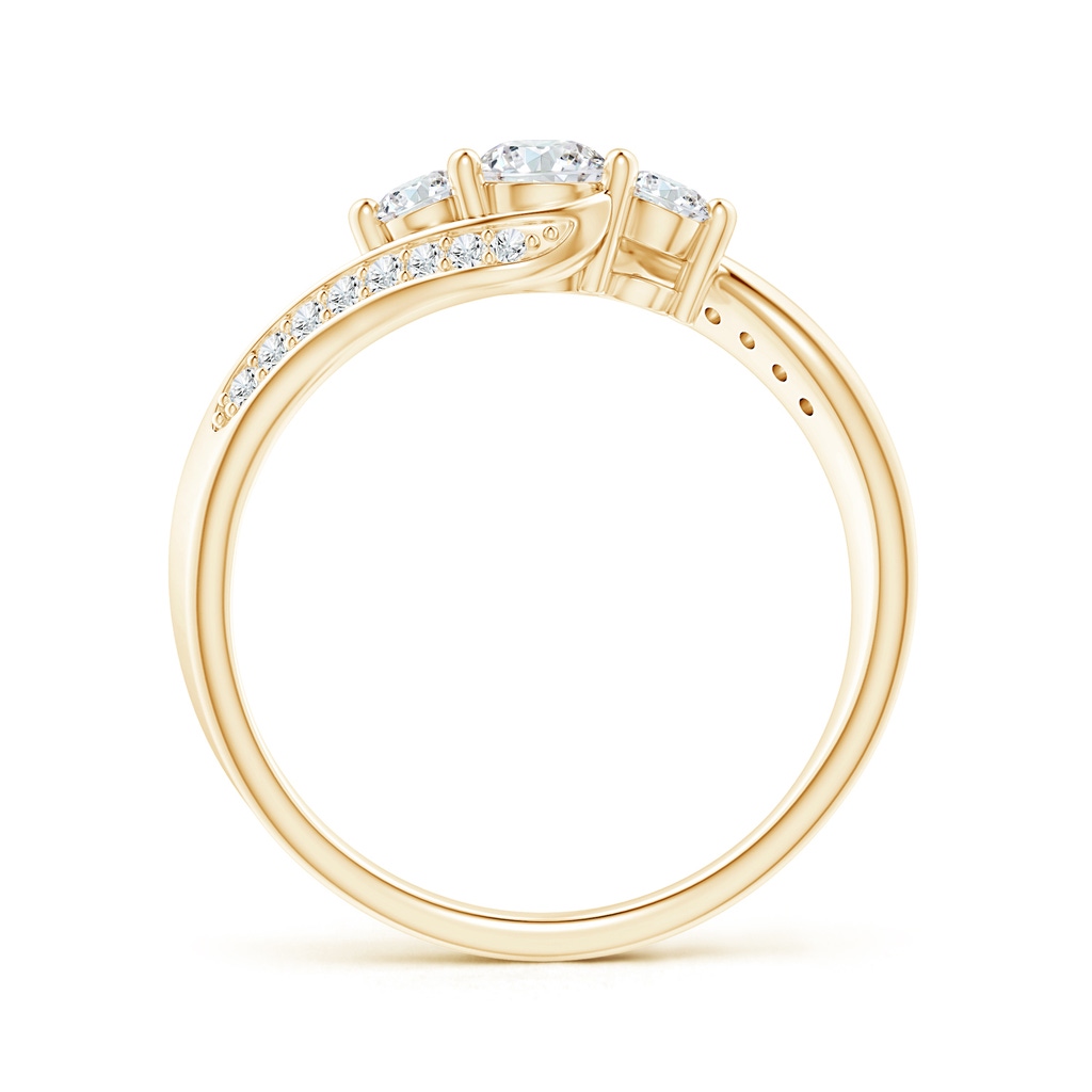 4mm GVS2 Horizontally Set Three Stone Diamond Bypass Ring in Yellow Gold - side_1