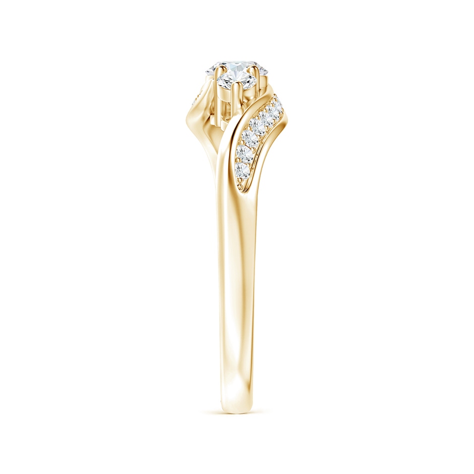 4mm GVS2 Horizontally Set Three Stone Diamond Bypass Ring in Yellow Gold side-2