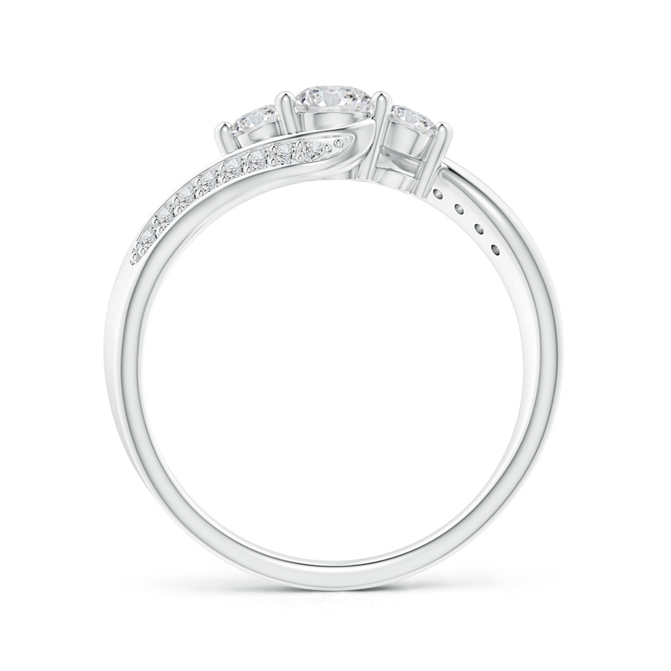 4mm HSI2 Horizontally Set Three Stone Diamond Bypass Ring in P950 Platinum side-1