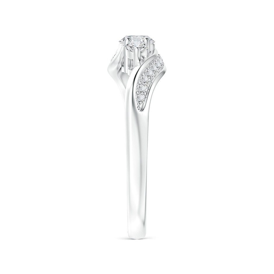 4mm HSI2 Horizontally Set Three Stone Diamond Bypass Ring in P950 Platinum side-2