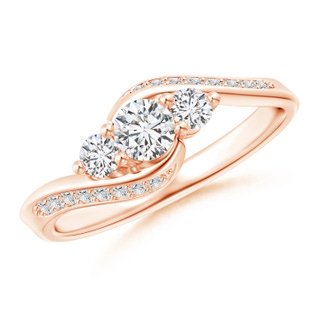 Three Stone Diamond Split Bypass Ring | Angara