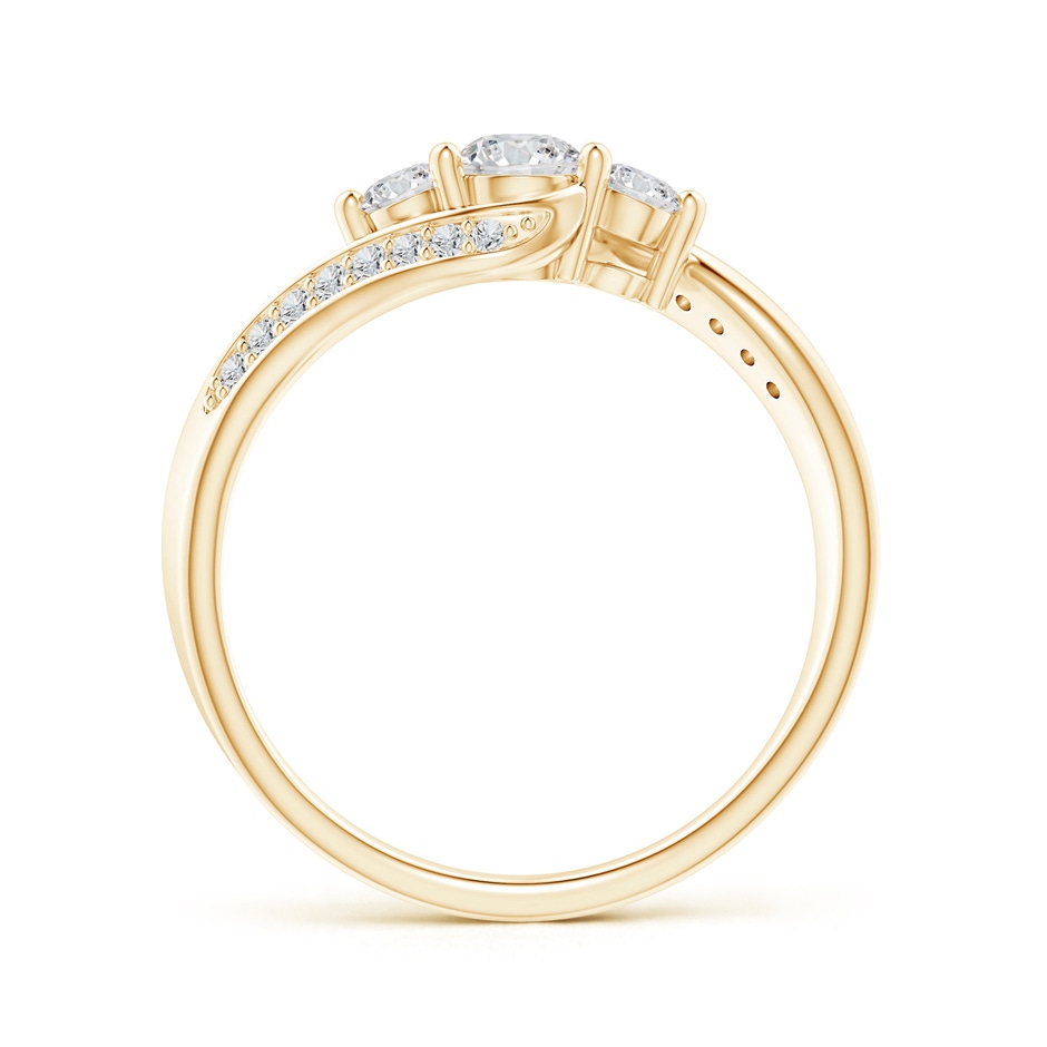 4mm HSI2 Horizontally Set Three Stone Diamond Bypass Ring in Yellow Gold side-1