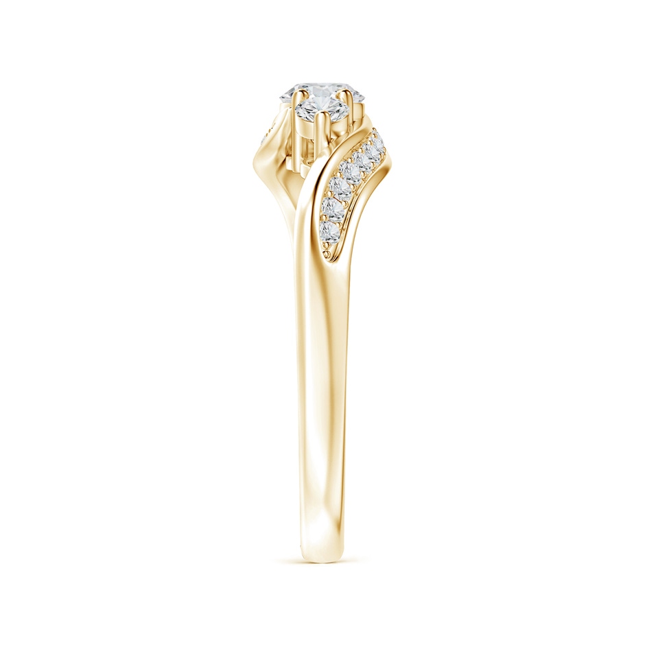 4mm HSI2 Horizontally Set Three Stone Diamond Bypass Ring in Yellow Gold side-2