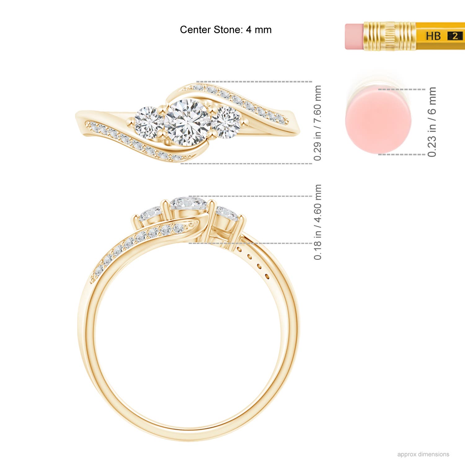 H, SI2 / 0.52 CT / 14 KT Yellow Gold