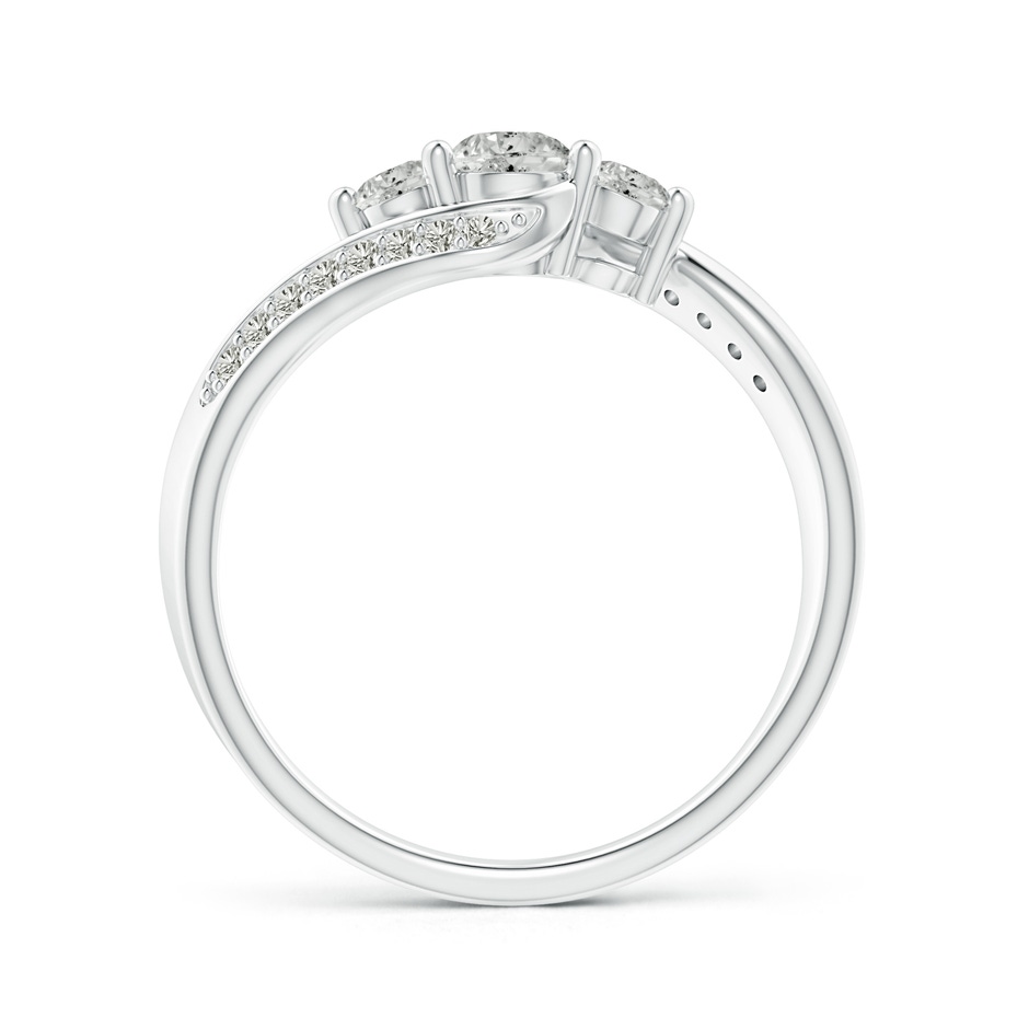 4mm KI3 Horizontally Set Three Stone Diamond Bypass Ring in White Gold side-1