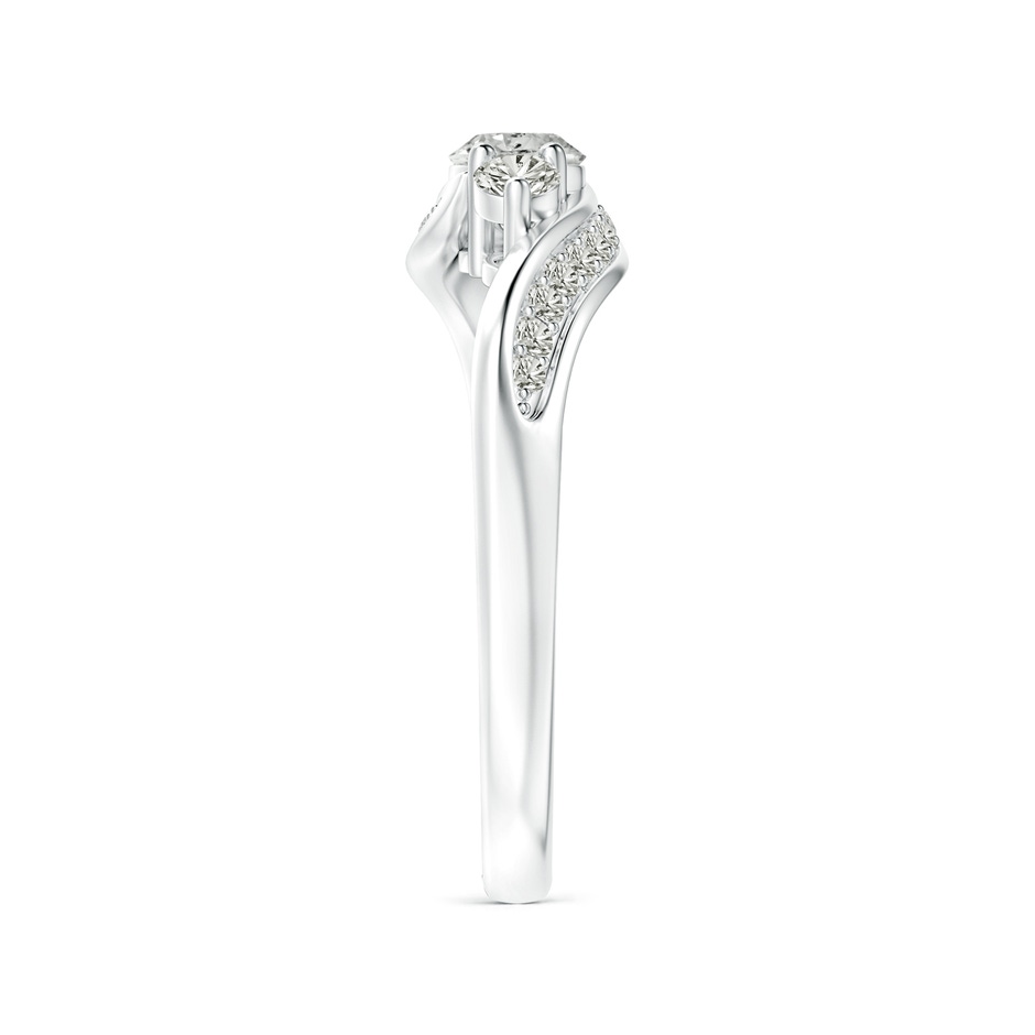 4mm KI3 Horizontally Set Three Stone Diamond Bypass Ring in White Gold side-2