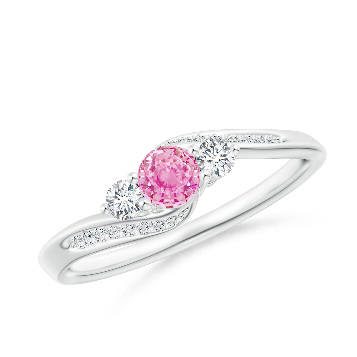 A - Pink Sapphire / 0.62 CT / 14 KT White Gold