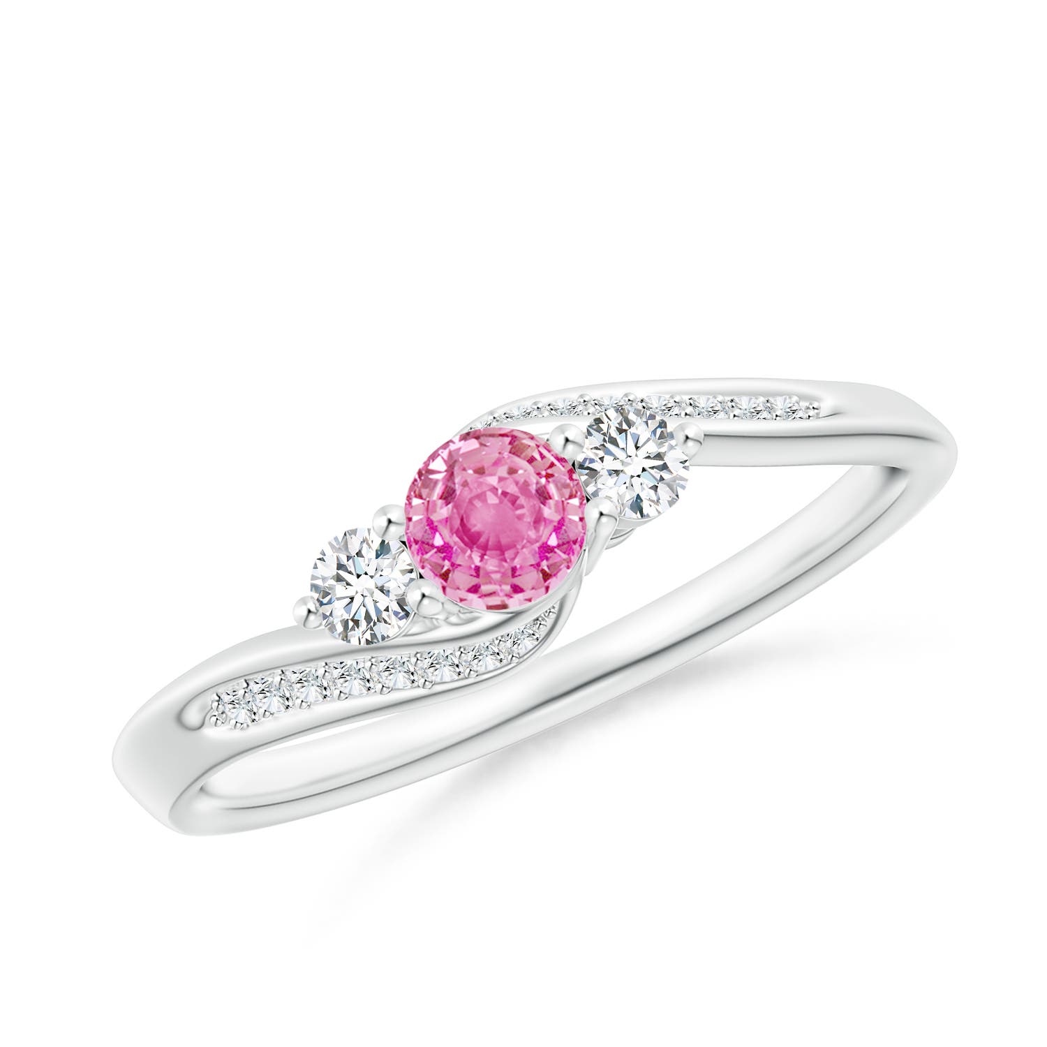 AA - Pink Sapphire / 0.62 CT / 14 KT White Gold