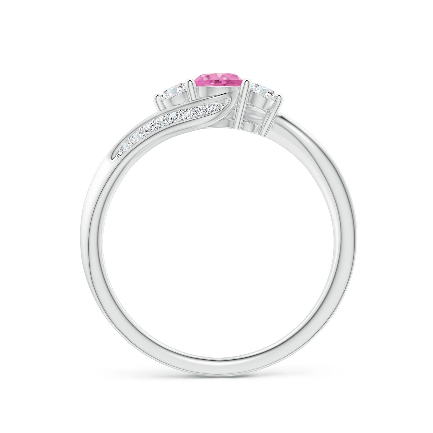 AA - Pink Sapphire / 0.62 CT / 14 KT White Gold