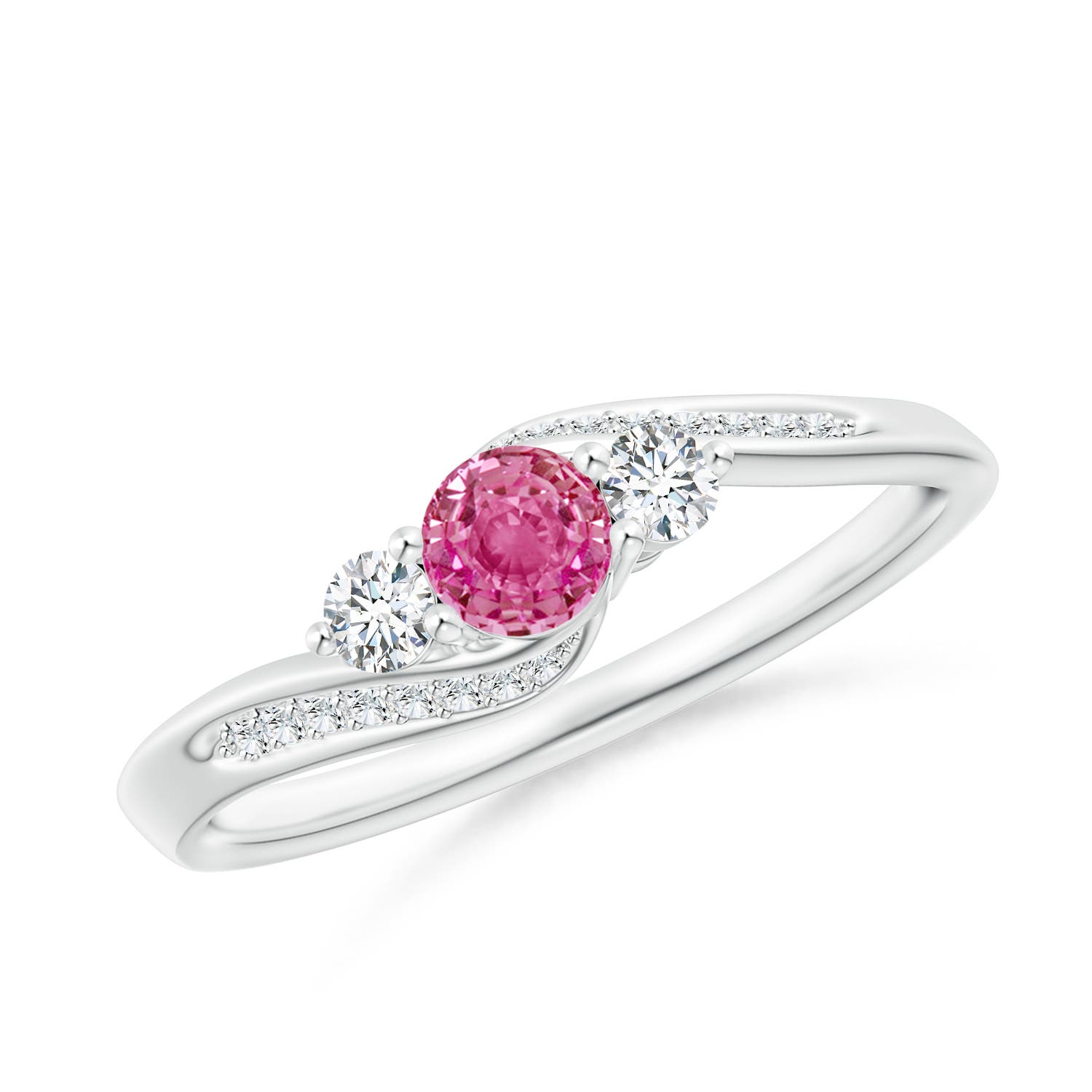 AAA - Pink Sapphire / 0.62 CT / 14 KT White Gold